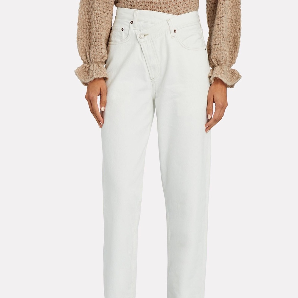 AGOLDE white crisscross jeans size 25 NWOT